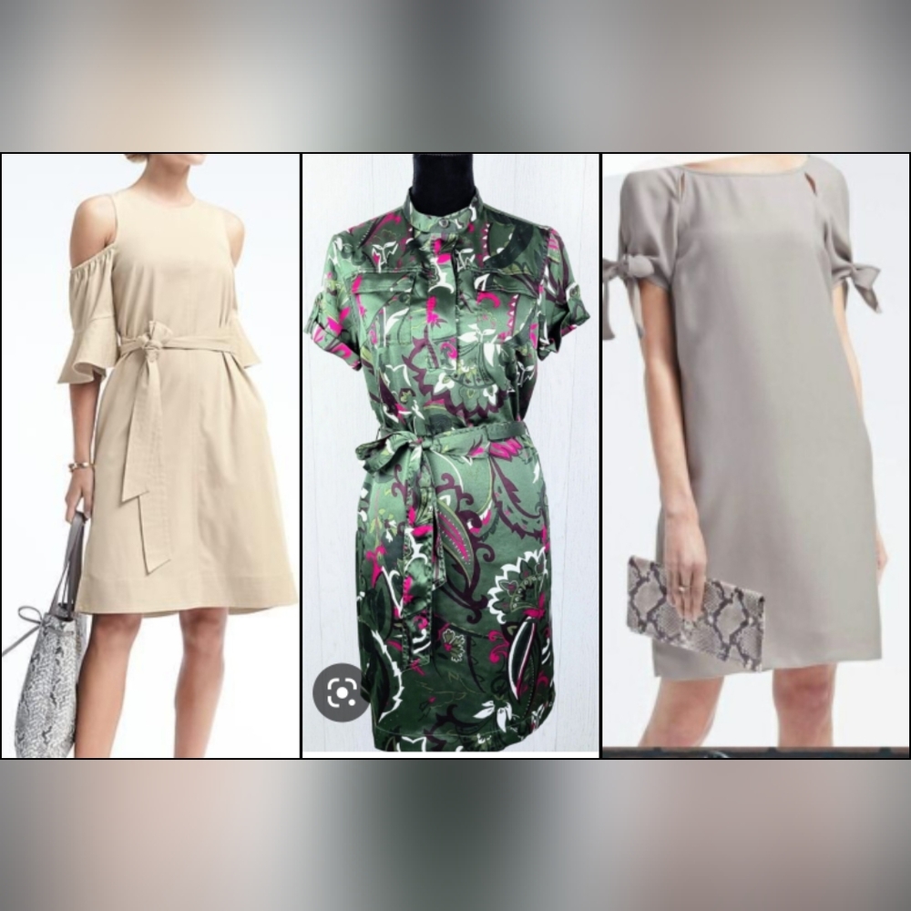 Banana Republic Dress green print, khaki,  grey